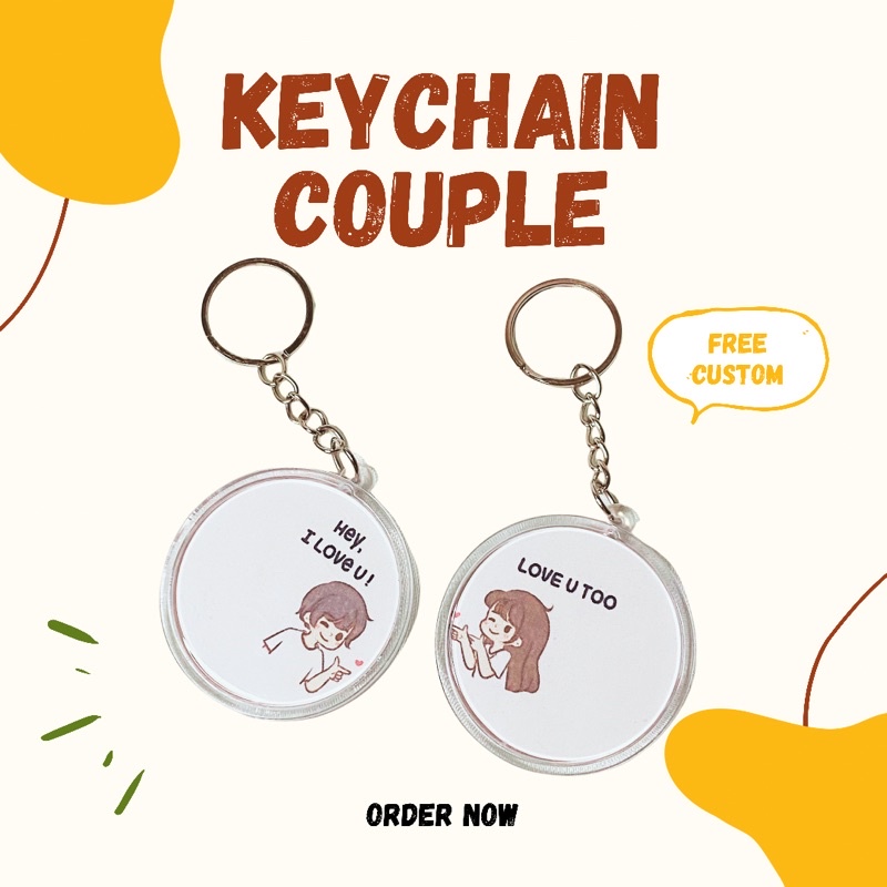 Jual Keychain Custom Termurah Gantungan Kunci Custom Ganci Couple Keychain Couple Custom 6018