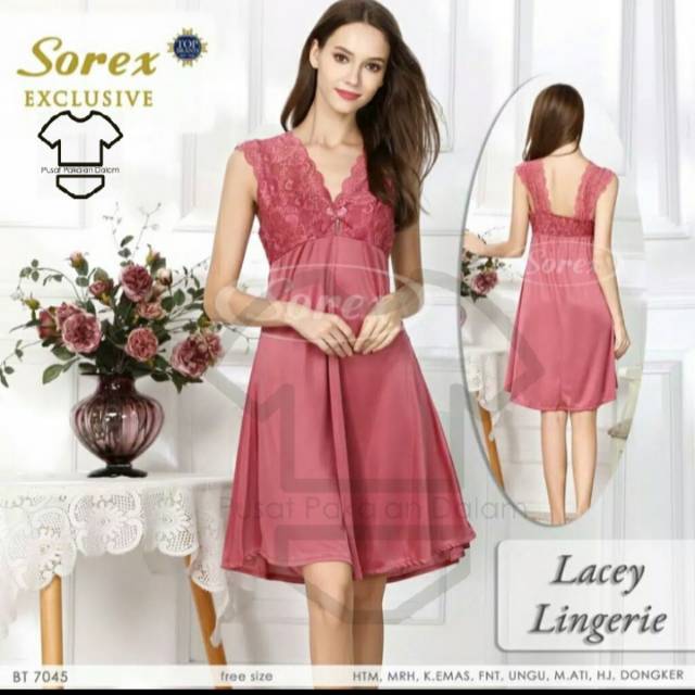Baju tidur Wanita SATIN  SOREX 7045 isi 1 pcs