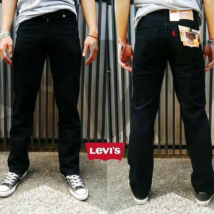 CELANA JEANS STANDAR LEVIS HITAM PEKAT