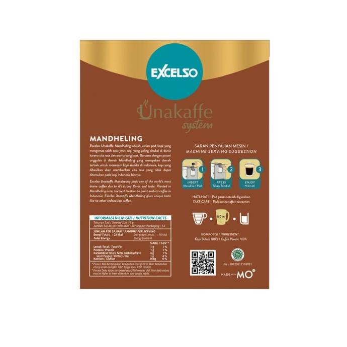 

Excelso Unakaffe Kopi Kapsul Mandheling (12 Pod / 6 Gram)