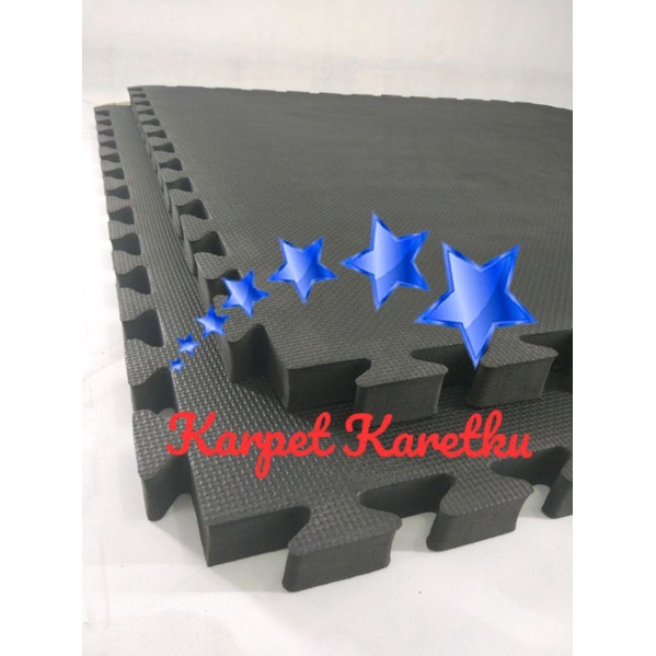 Evamats Puzzle Karpet Polos Hitam 100x100cm Tebal 3cm // Alas Lantai