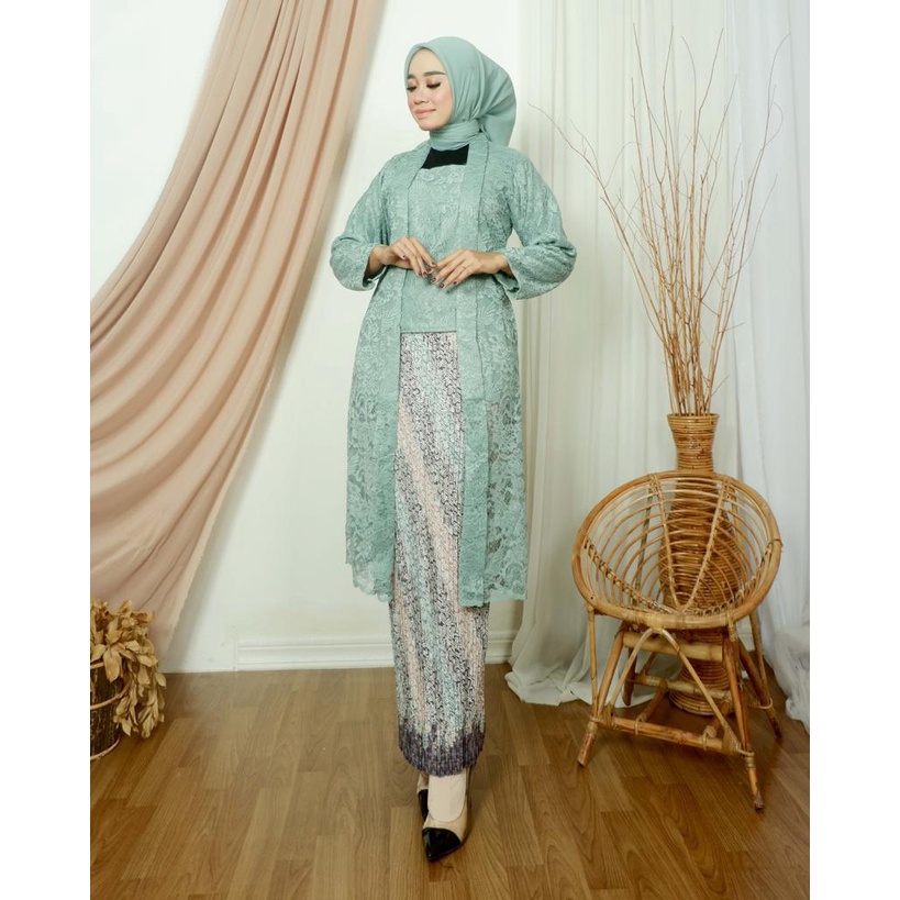 Kebaya Tunik Kutu Baru Brokat Modern / Kebaya Wisuda / Kebaya Lamaran / Kebaya Pesta / Kebaya Brukat / Kebaya Kondangan / Setelan Kebaya Brukat Tradisional