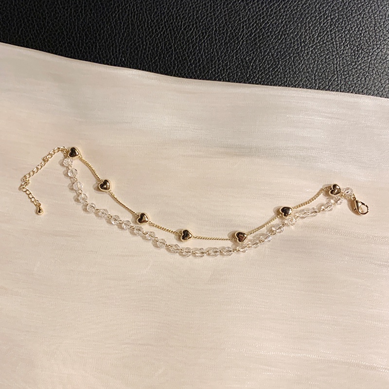 Elegant Heart Bead Gold Chain Bracelet Gelang Korea Multilayer Transparent Ball Bracelets for Women Jewelry Gift-8