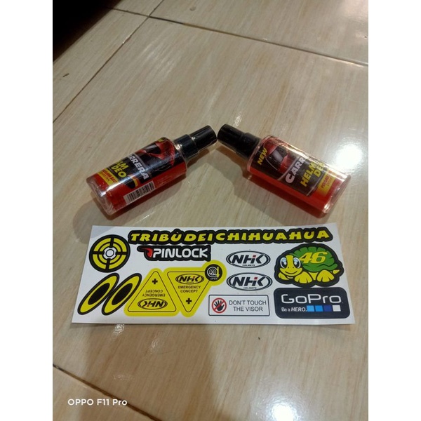 (COD) stiker visor logo KYT NHK GM + parfum helm deon / bonus farfum helm