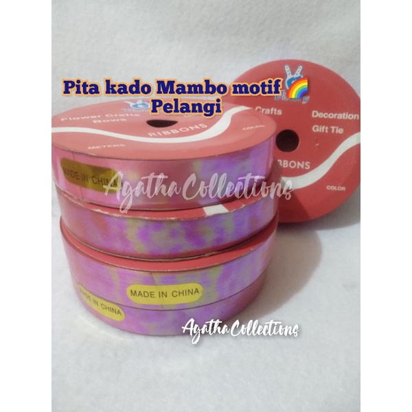 pita kado Mambo motif pelangi