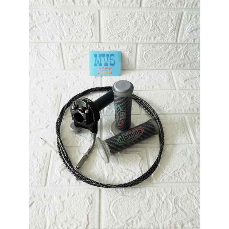 Gas Spontan 1 Kabel + Handgrip Carbon + 1 Kabel Gas Serat = Beat Karbu, Satria Fu Karbu, Jupiter Z, 