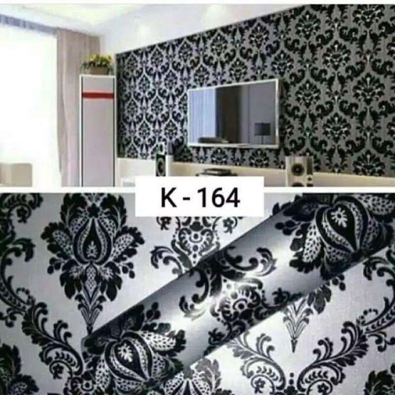 Wallpaper Dinding BATIK HITAM SILVER