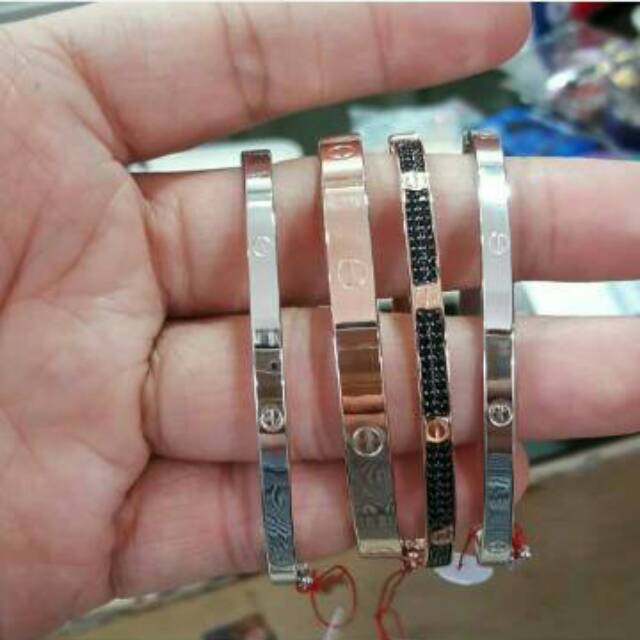 Gelang bangle anak dan dewasa emas asli kadar 750 75 17k 700 70 16k Cartie Cartierr cincin branded tangan tanpa permata polos rosegold gold whitegold bulat oval 3 gram