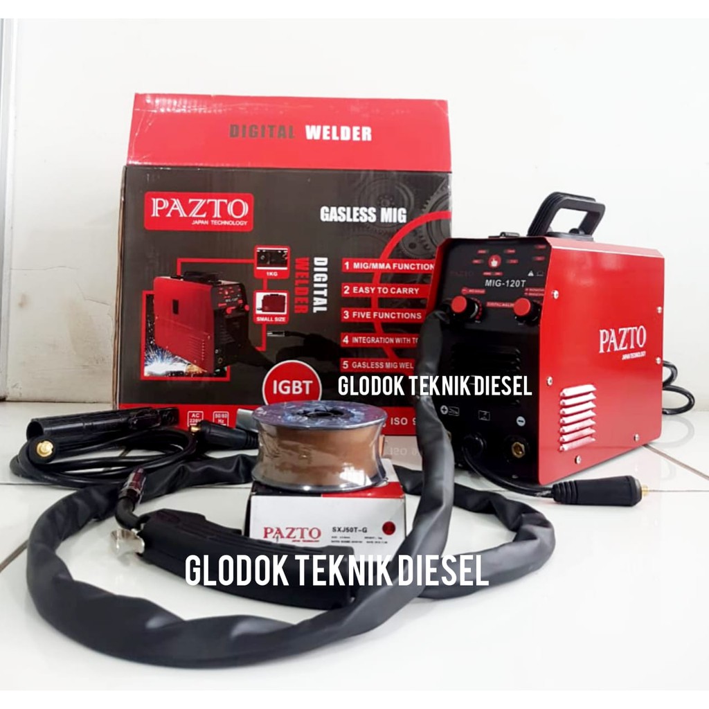  MESIN  LAS  MIG  120 A CO2 TANPA GAS WELDING MIGi GASLESS 