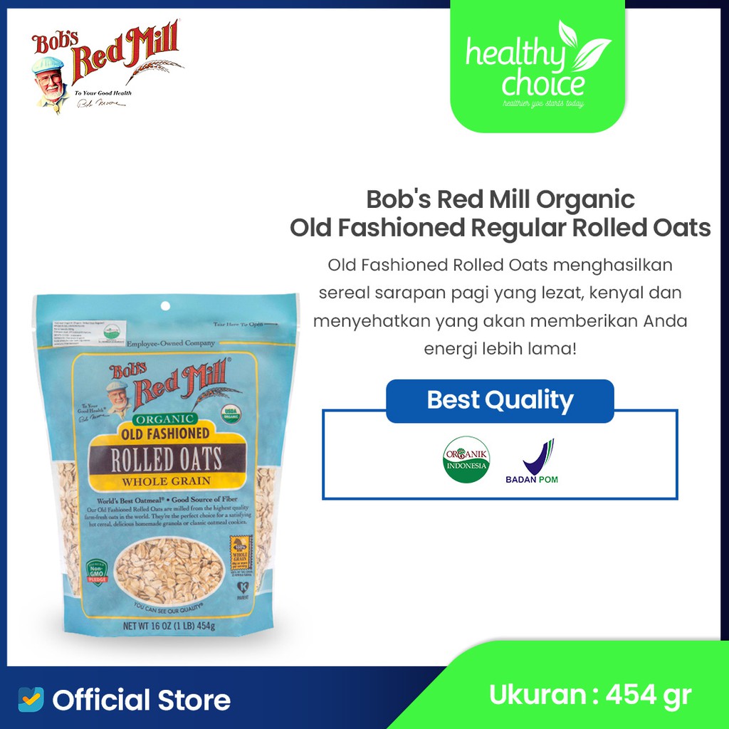 

Bob's Red Mill Organic Old Fashioned Regular Rolled Oat 454 gr