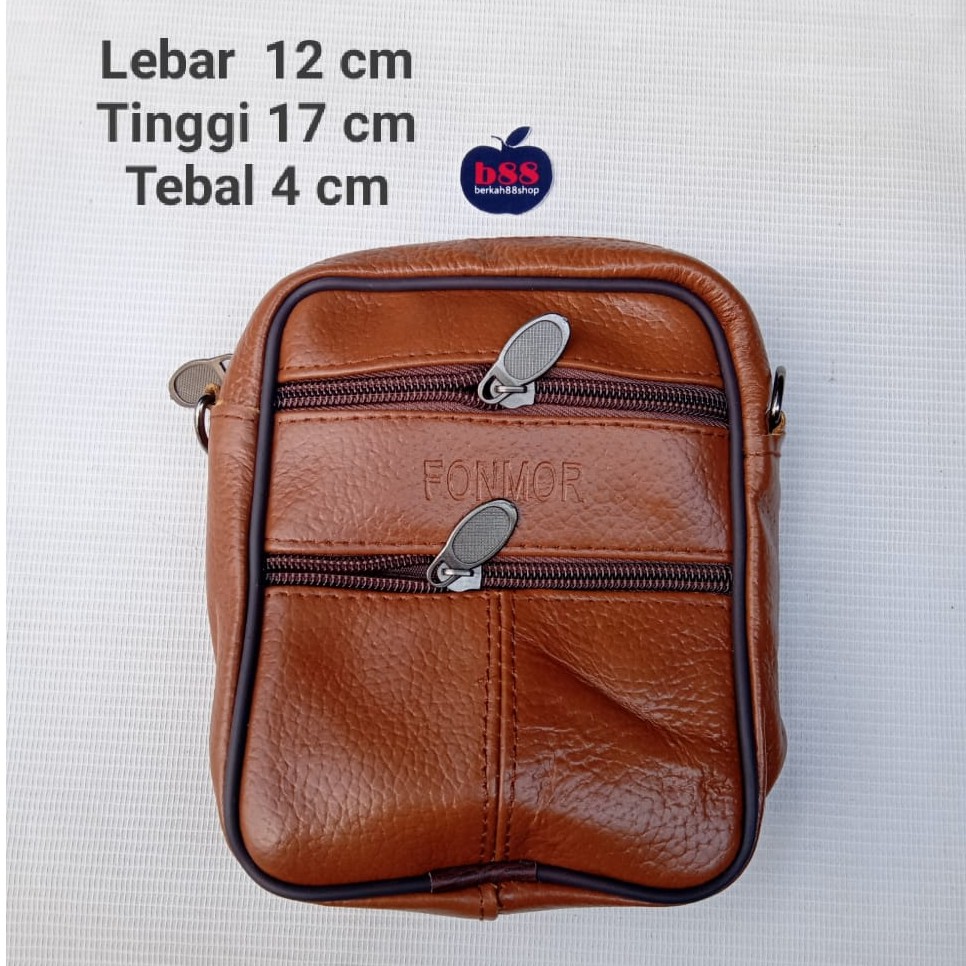 Tas Pria HP / Tas Selempang Pinggang Kulit Asli