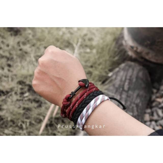 Gelang Tali Prusik Jangkar / Gelang Prusik Jangkar / Gelang paracord / Gelang paket / gelang tali