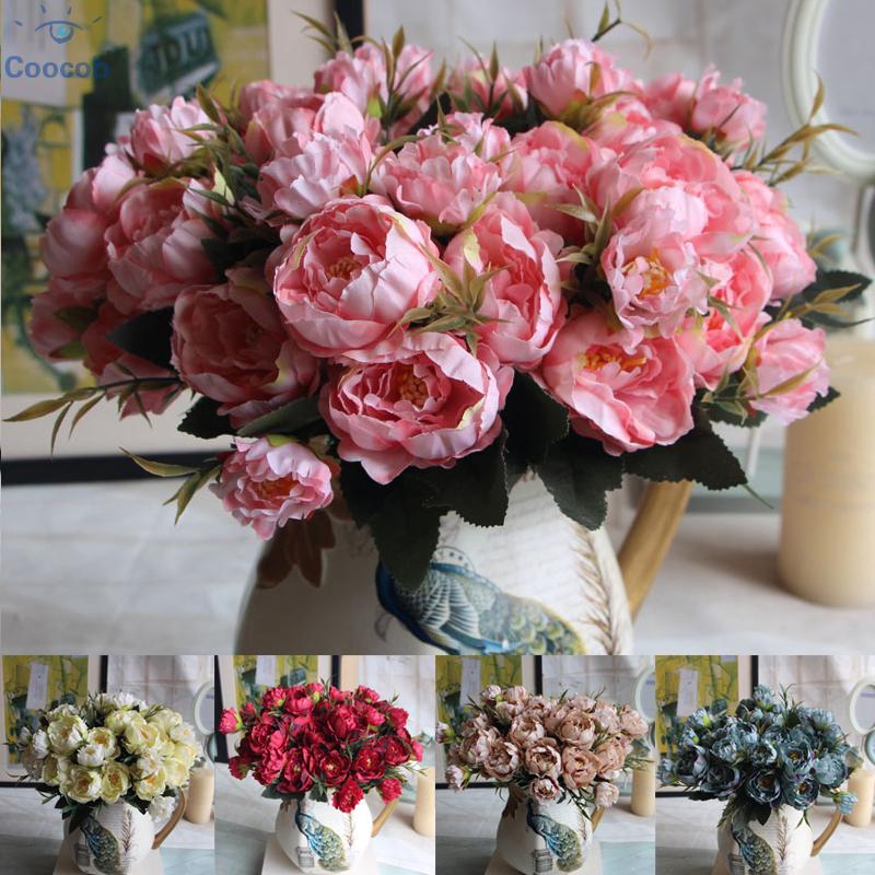 Bunga Peony Buatan dengan Bahan Kain Sutra untuk Hiasan Bunga Peony Buatan dengan Bahan Kain Sutra untuk Hiasan