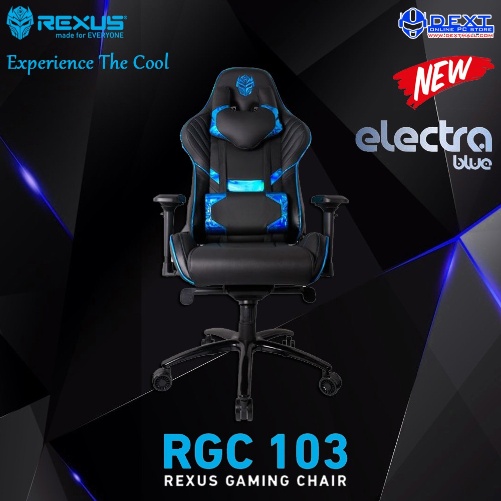 Rexus Rgc 103 V2 Electra Blue Gaming Chair Shopee Indonesia