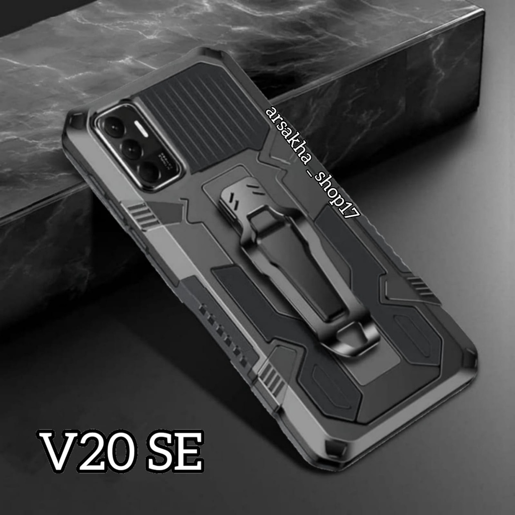 Case belt clip VIVO V20 SE Soft Case Belt Clip Kick Standing Cover Hard Case Crystal Casing Hp