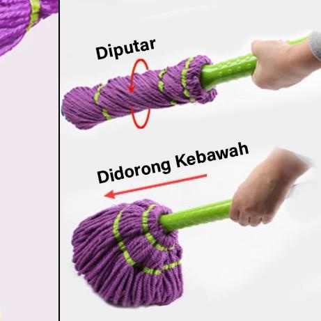 ➮ GM Bear Alat Pel Lantai Putar Otomatis 1109 - Magic Twist Mop ۩