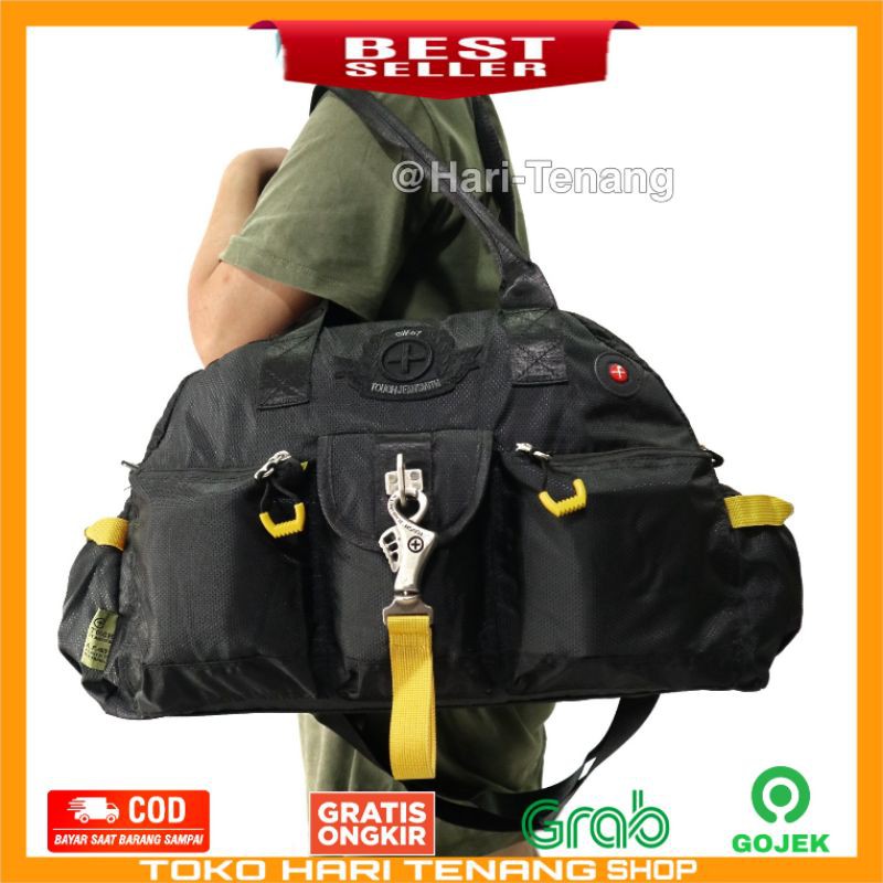 TAS TRAVEL TOUGH BLACK 5633 TAS SELEMPANG IMPORT