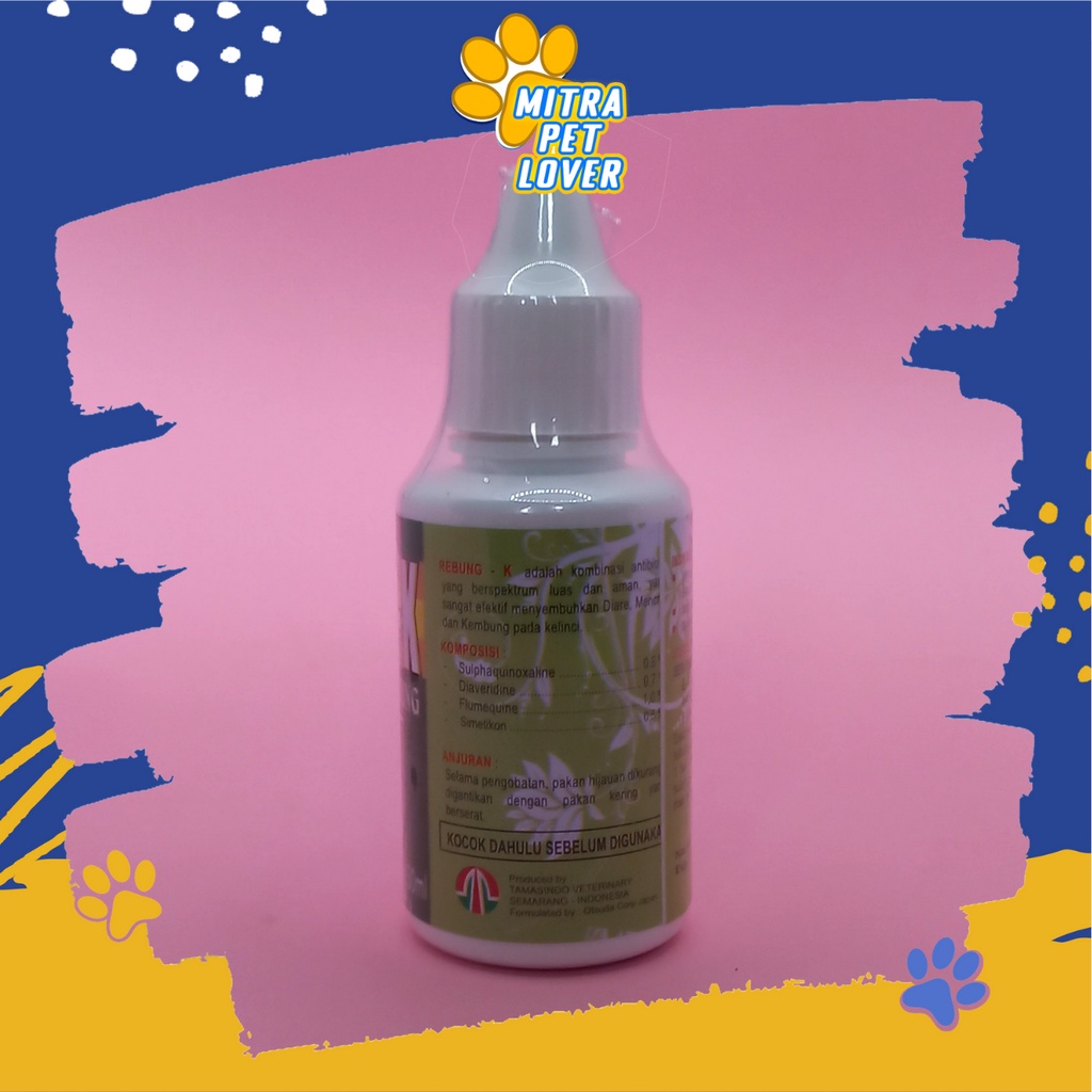 OBAT DIARE KELINCI - REBUNG K KELINCI 30 ML ORIGINAL - ANTIBIOTIK TETES ANTI DIARE KEMBUNG BERAK DARAH &amp; MENCRET RABBIT BUNNY HEWAN SEHAT - MURAH GARANSI ASLI KUALITAS - PET ANIMAL HEALTHCARE &amp; VETERINARY TAMASINDO VITAMIN HEWAN PELIHARAAN MITRAPETLOVER