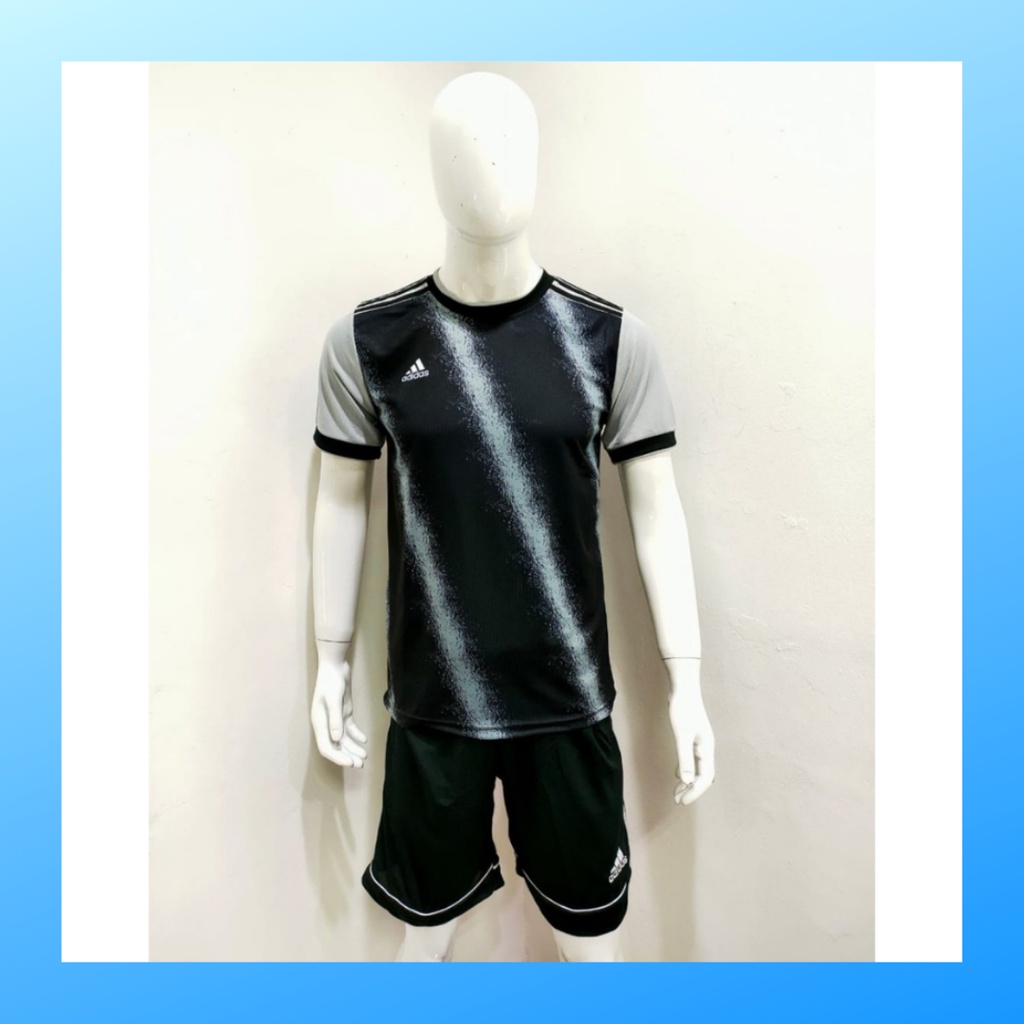 Kaos futsal pria jersey sepak bola baju dan celana setelan wanita dewasa t-shirt outfit seragam jarsey kostum olahraga pakaian apparel sport jersy soccer casual jersi suit AD160 charcoal