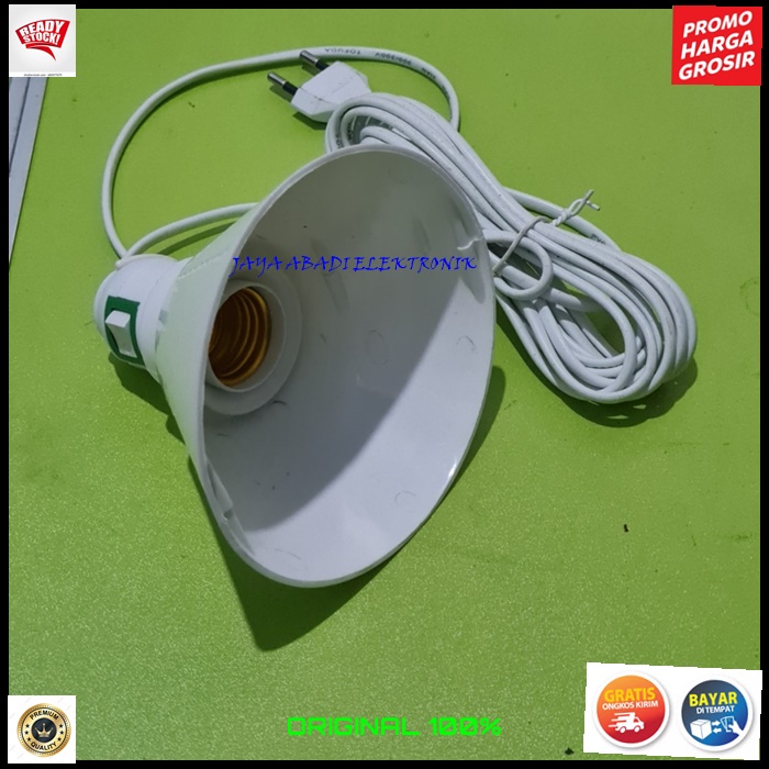 G562 ORIGINAL SAMBUNGAN LAMPU 5 METER SAKLAR KAP EXTENSION FITING E27 COLOKAN LAMP LED BOHLAM TIDUR BELAJAR SLEEP BULB TES COLOKAN STOP KONTAK LISTRIK SETRUM FITTING KEPITING Ada saklar nya on off sambungan rumah lampu saklar 5 meter colok colokan lamp bo