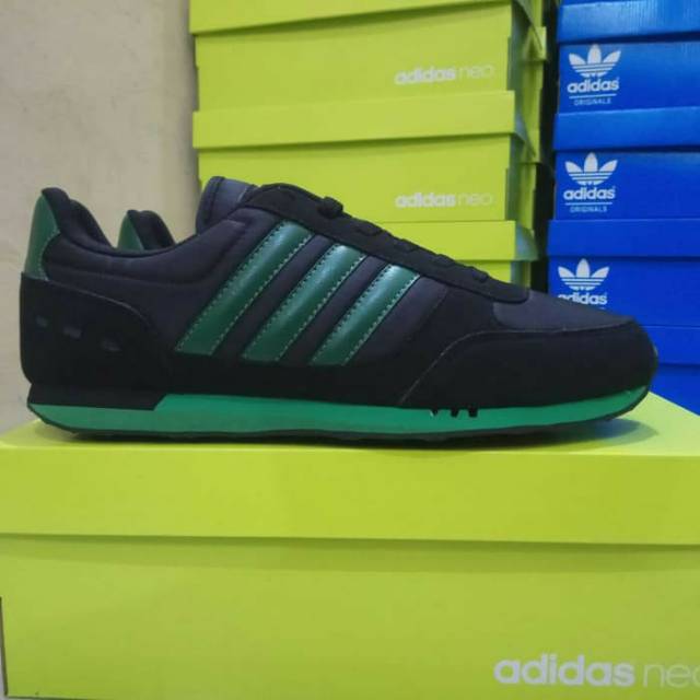 ADIDAS NEO CITY RACER BLACK GREEN ORIGINAL