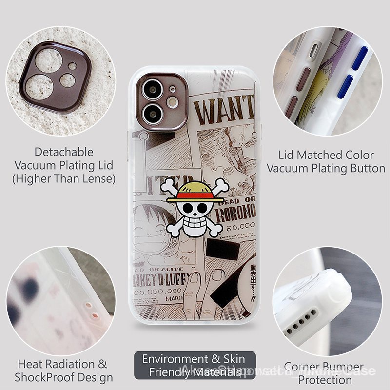 Case iPhone 7 8 Plus 12 Pro Max SE2020 7 8 XR X XS 11 Penutup Pelindung, Anti-Drop Putih Matte Fotolistrik Perlindungan Lensa Berlubang All-in-One Casing Ponsel