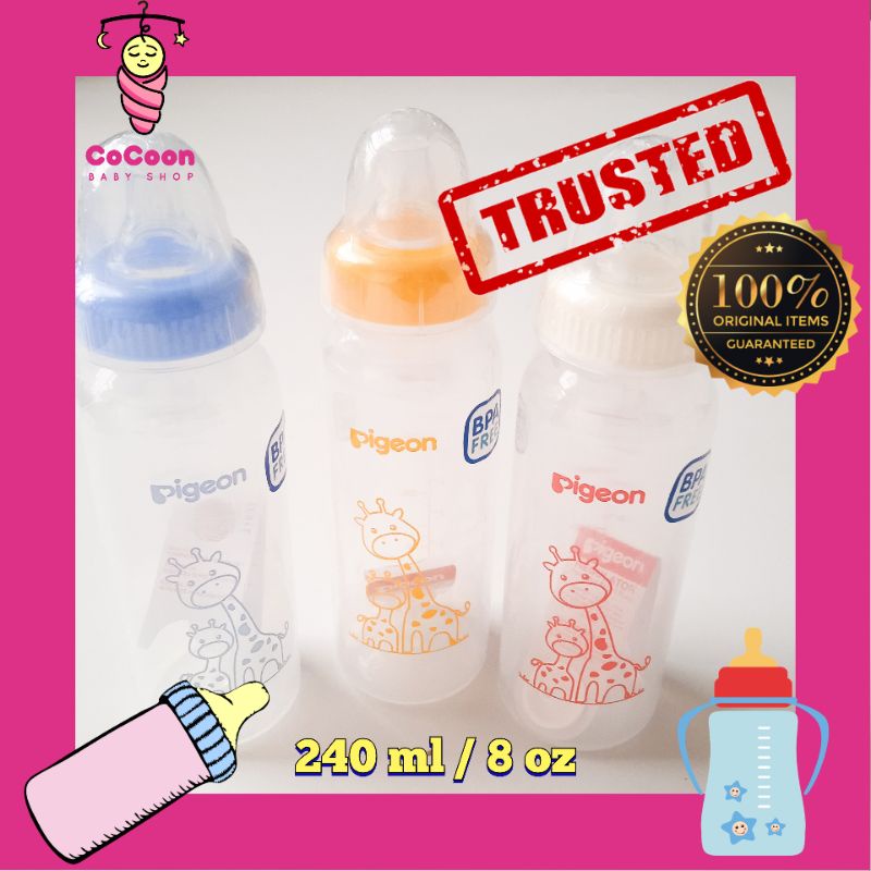 Botol Dot Susu Bayi Pigeon 240 ml / 8 oz Antisedak Peristaltic