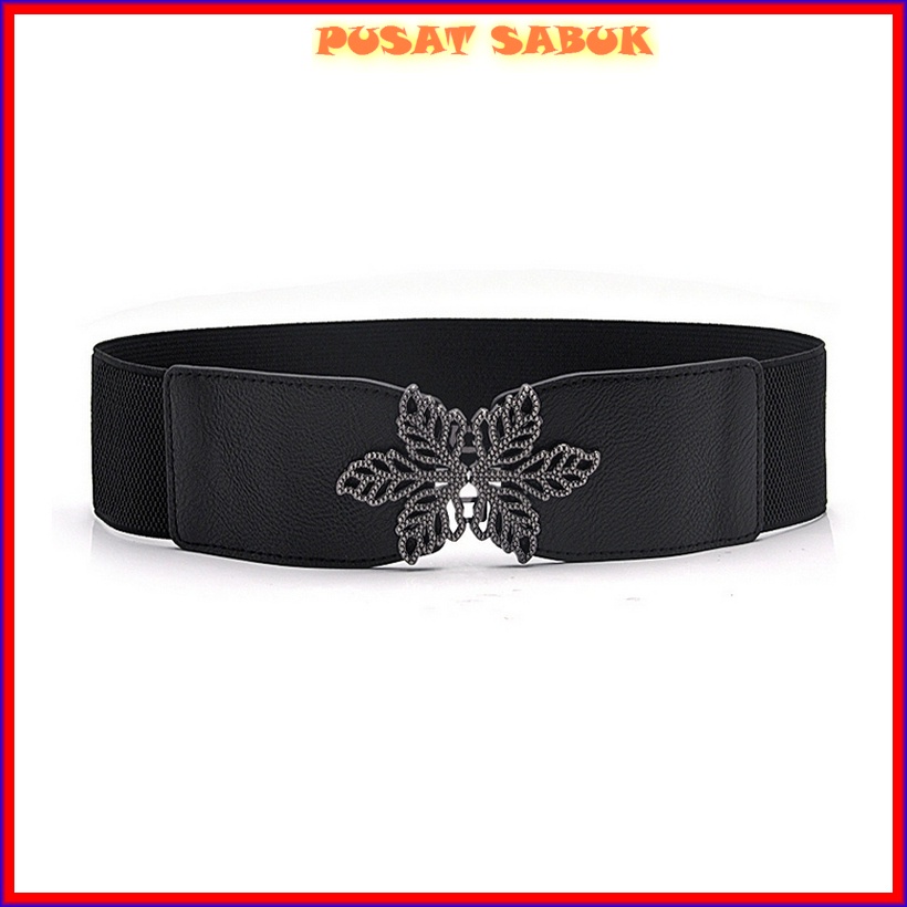 Belt Wanita Gesper Ikat Pinggang Lebar Sabuk Korea Obi Karet Elastis Cewek Gasper besar Hitam Kekinian Fashion Cantik Murah Jumbo Women Praktis Modis Mewah Pingang Grosir Melar Blet