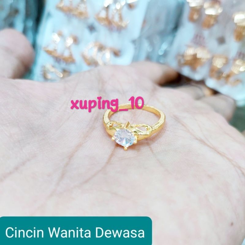 Cincin wanita dewasa lapis emas perhiasan xuping