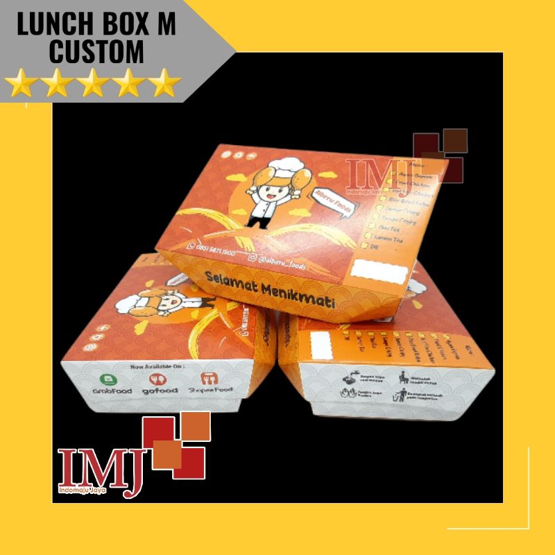 Paper lunch box M custom/box ayam geprek/dus ayam geprek
