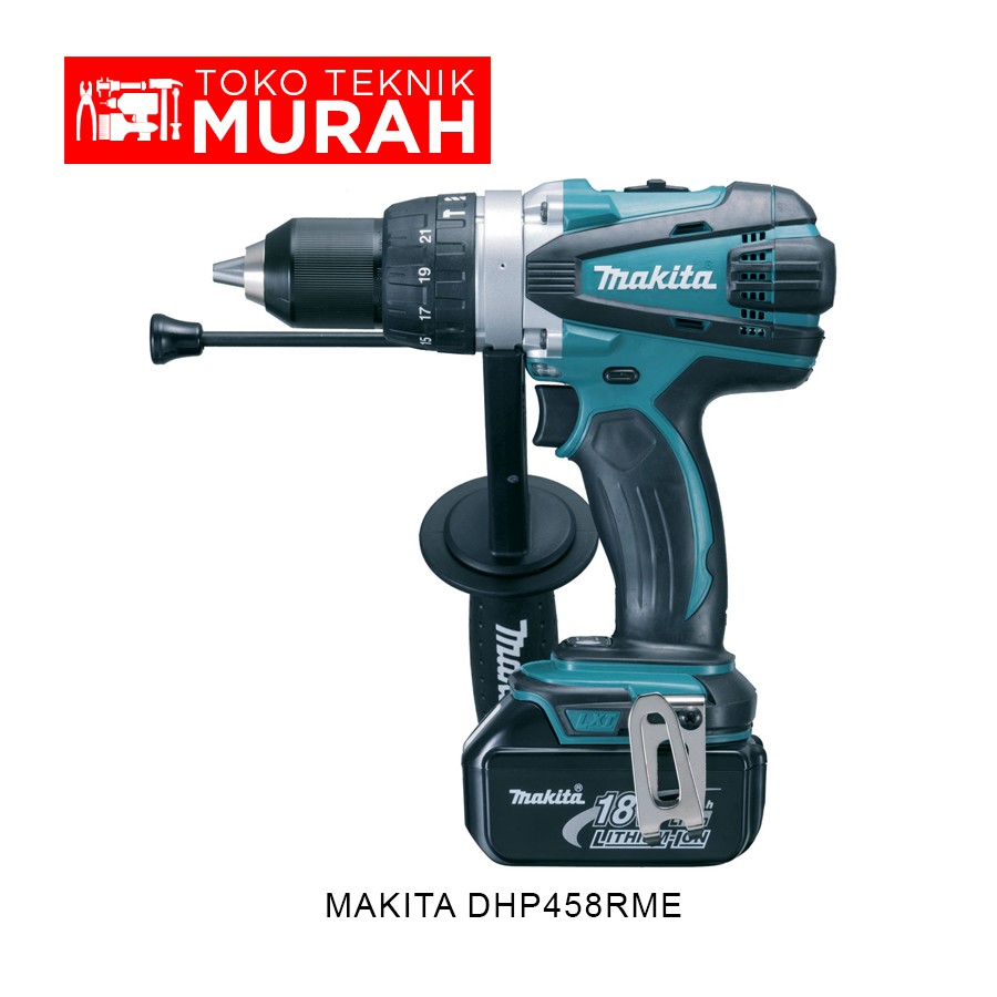 Makita DHP458RME Mesin Bor Baterai Cordless Hammer Drill