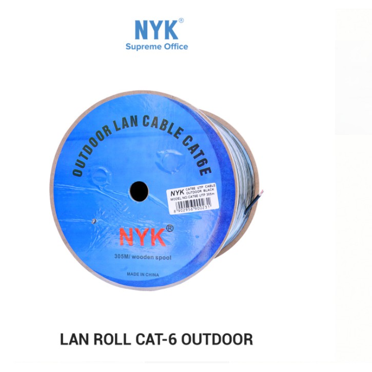 Kabel lan 305m Nyk Outdoor cat 6e utp - Cable lan rj45 roll nyk cat6