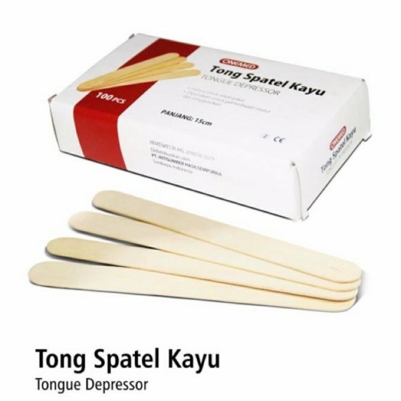 WOODEN TONGUE DEPRESSOR GENERAL CARE ONEMED SPATULA LIDAH KAYU TONGUE SPATEL TONG SPATEL KAYU