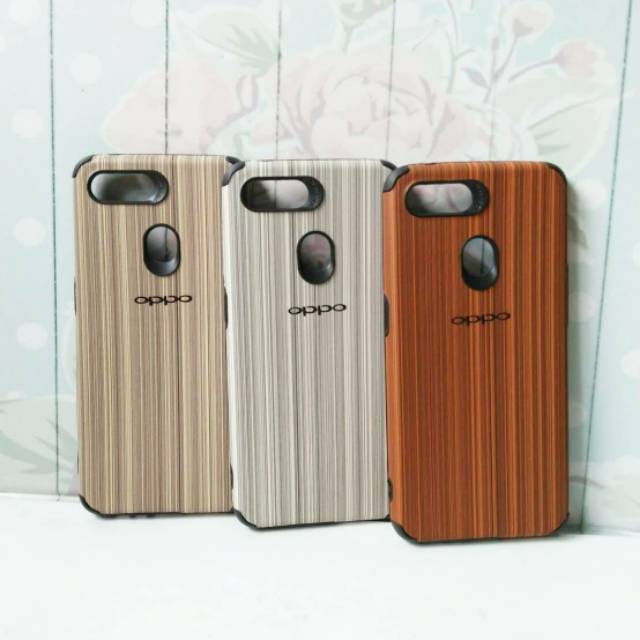 Case Jelly wood logo - oppo f9 a5s