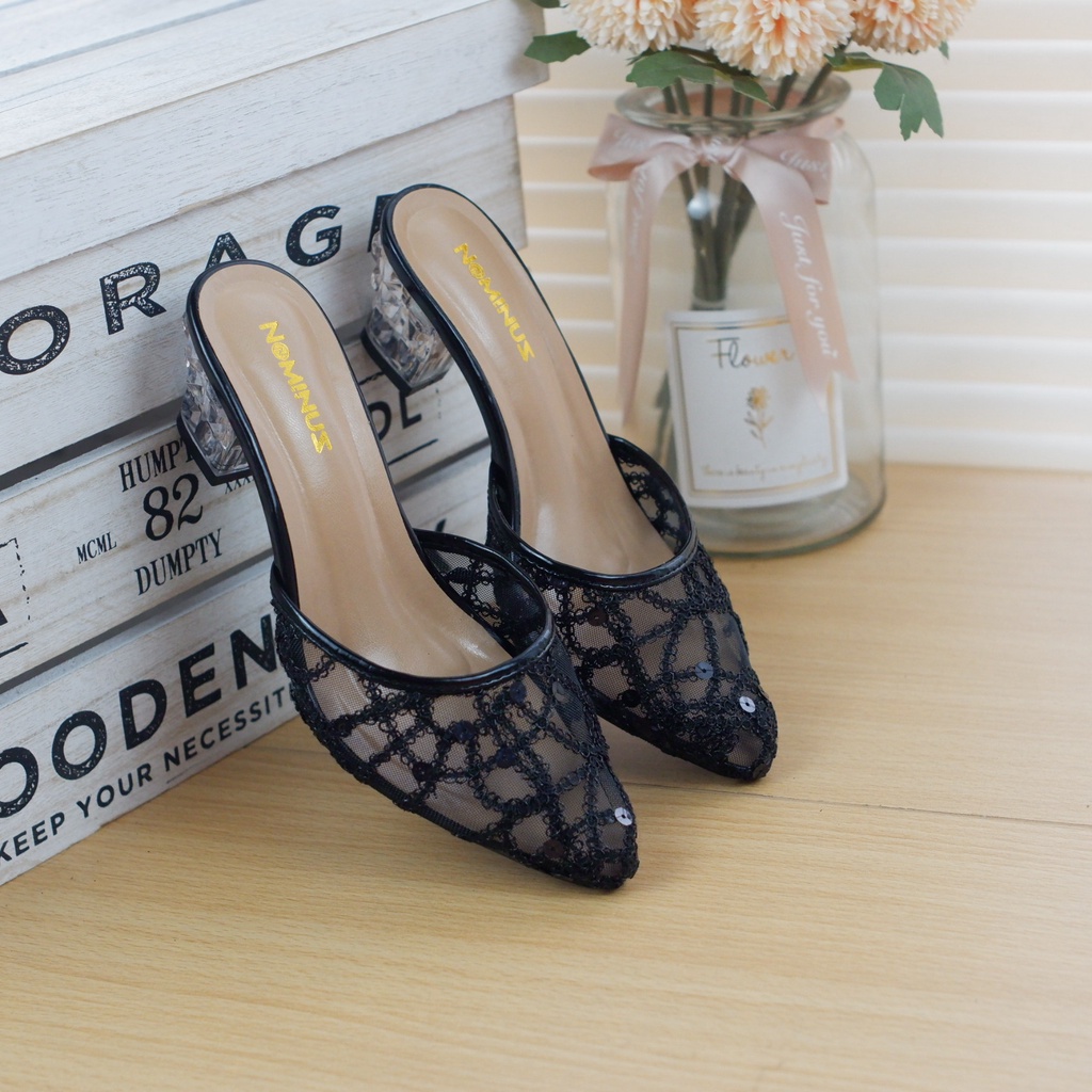 FLASH SALE 7.7 High Heels Kaca Bordir Mote NBR 03