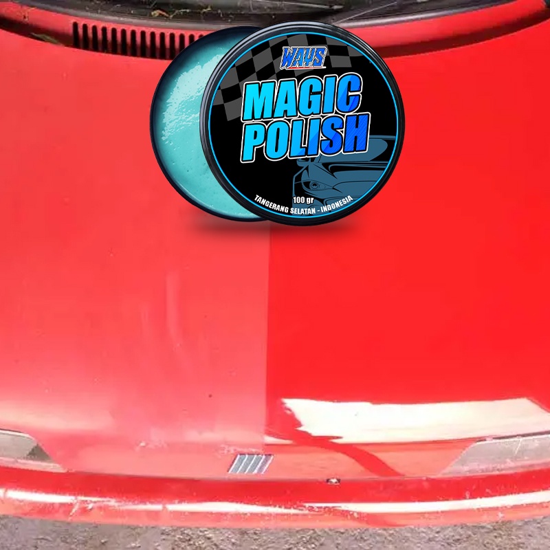 [A015] Ways Magic Polish - Poles Coating Penghilang Baret Lecet Goresan Mobil Motor Helm - FREE Sponge Applicator