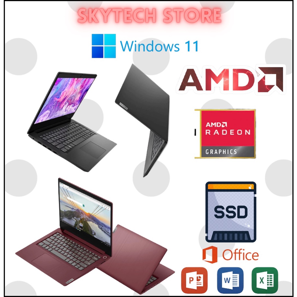 LENOVO IP SLIM 3 AMD 3020e RAM8GB SSD256GB AMD RADEON GRAPHIC WINDOWS 11 &amp; OHS ORIGINAL