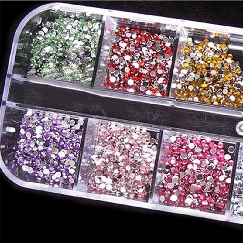 Hard Case Glitter Akrilik UV Gel 12 Warna Untuk Dekorasi NAIL ART