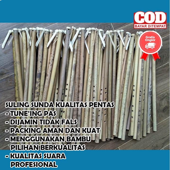 (COD-BAYAR DITEMPAT) SULING SERULING BAMBU SUNDA LUBANG 6 KUALITAS PENTAS BAHAN DAN SUARA DIJAMIN BA