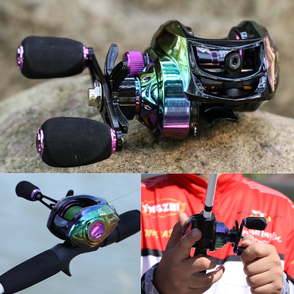 Sougayilang Baru Baitcasting Fishing Reel 19 + 1BB EVA Menangani Warna-warni Casting Fishing Reel Pancing untuk Memancing Air Tawar