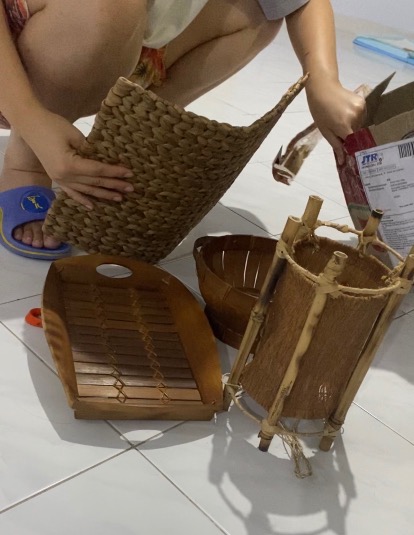 (np05) Nampan Bambu S Oval Datar 32 X 22 Cm