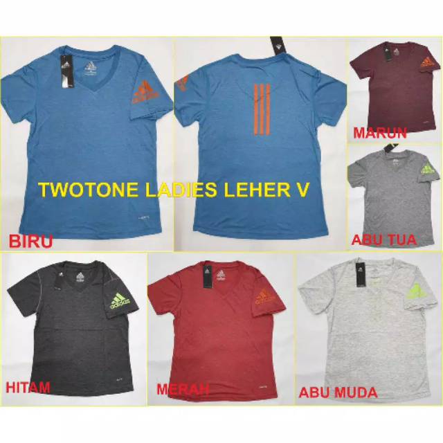 Baju running gym olahraga Adidas Twotones wanita/cewek murah TERLARIS!!