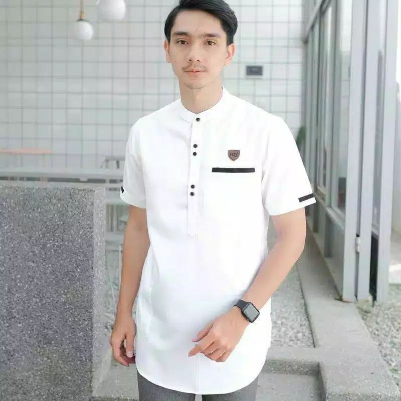 Baju Koko Kurta Dewasa Lengan Pendek Material Catton  Adem Serap Keringat