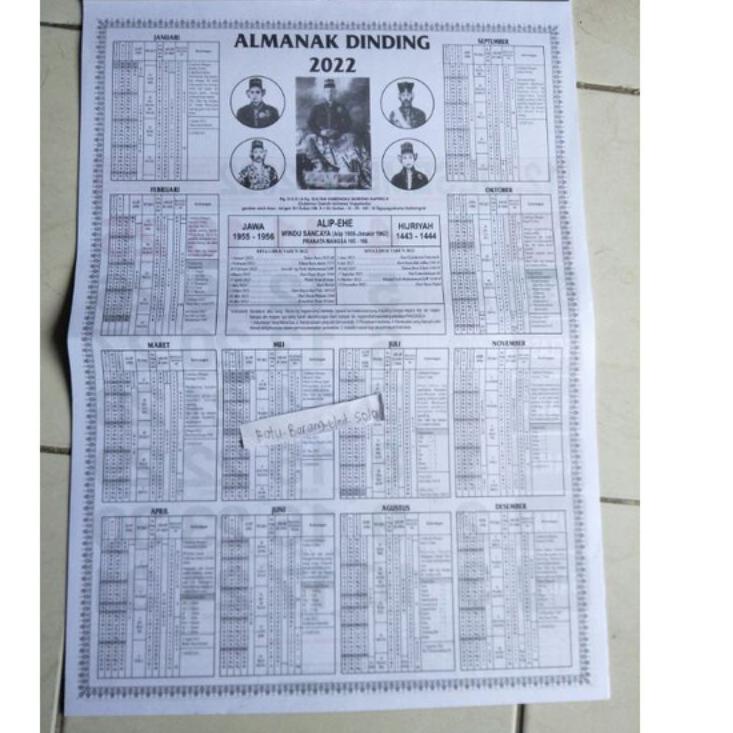 

8uzc Kalender Dinding/Kalender Jawa/Kalender Almanak(2022) 47×30CM ➲ 71||