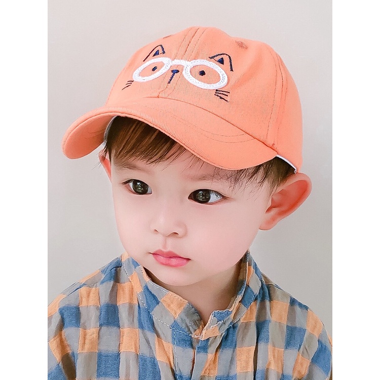 Topi Anak Baseball Laki laki Perempuan motif Kucing kacamata kekinian Unisex