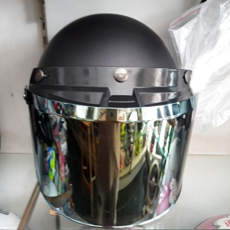 KACA HELM BOGO DATAR -SILVER COTING