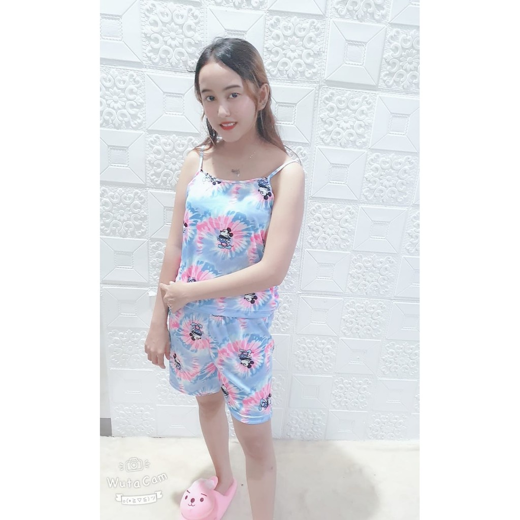 Set Setelan Hp Tank Top Bunny/mickey