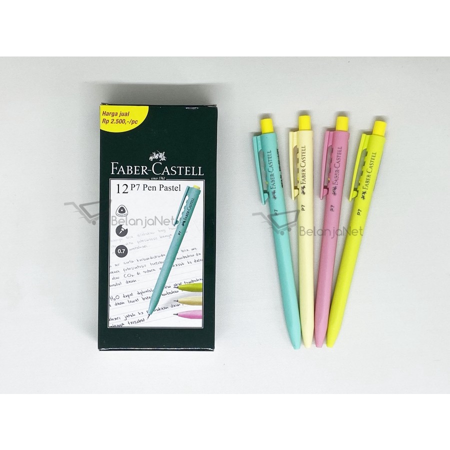 Pen Pulpen Ballpoint Ball Pen P7 Pastel Faber Castell 0.7 mm [1 LUSIN]