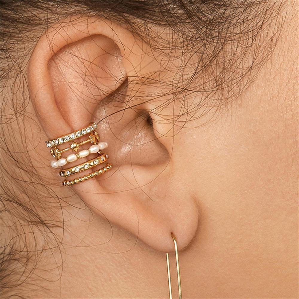 Top CZ Cuff Earrings Fashion Hadiah Pesta Perhiasan Zirkon Telinga Manset