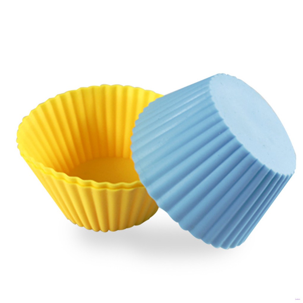 [READY STOCK] 8pcs Silicone Cupcake Liners Reusable Baking Cups Multi-color Cupcake Cases Baking Tools